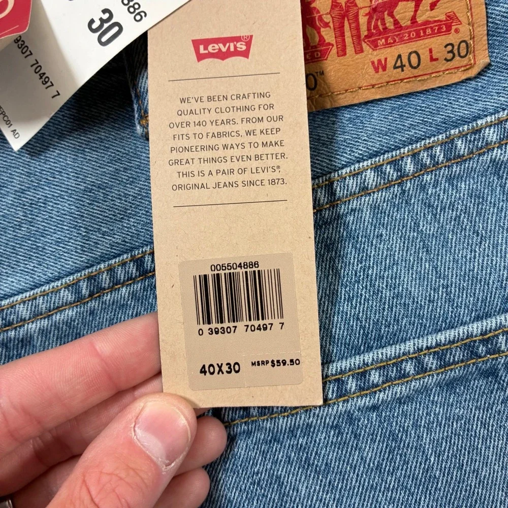 NEW Levi's 550 Relaxed Fit Jeans 40x30 Medium Wash Tapered Denim USA Cowboy